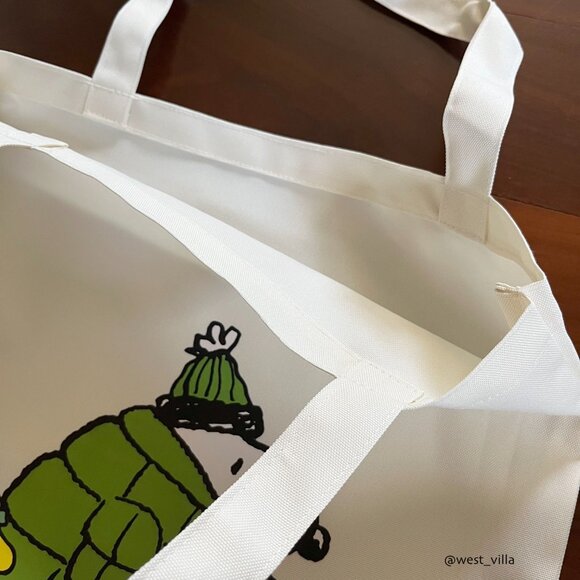Snoopy & Woodstock Peanuts Winter Puffer Canvas Medium Tote Bag - Picture 5 of 7